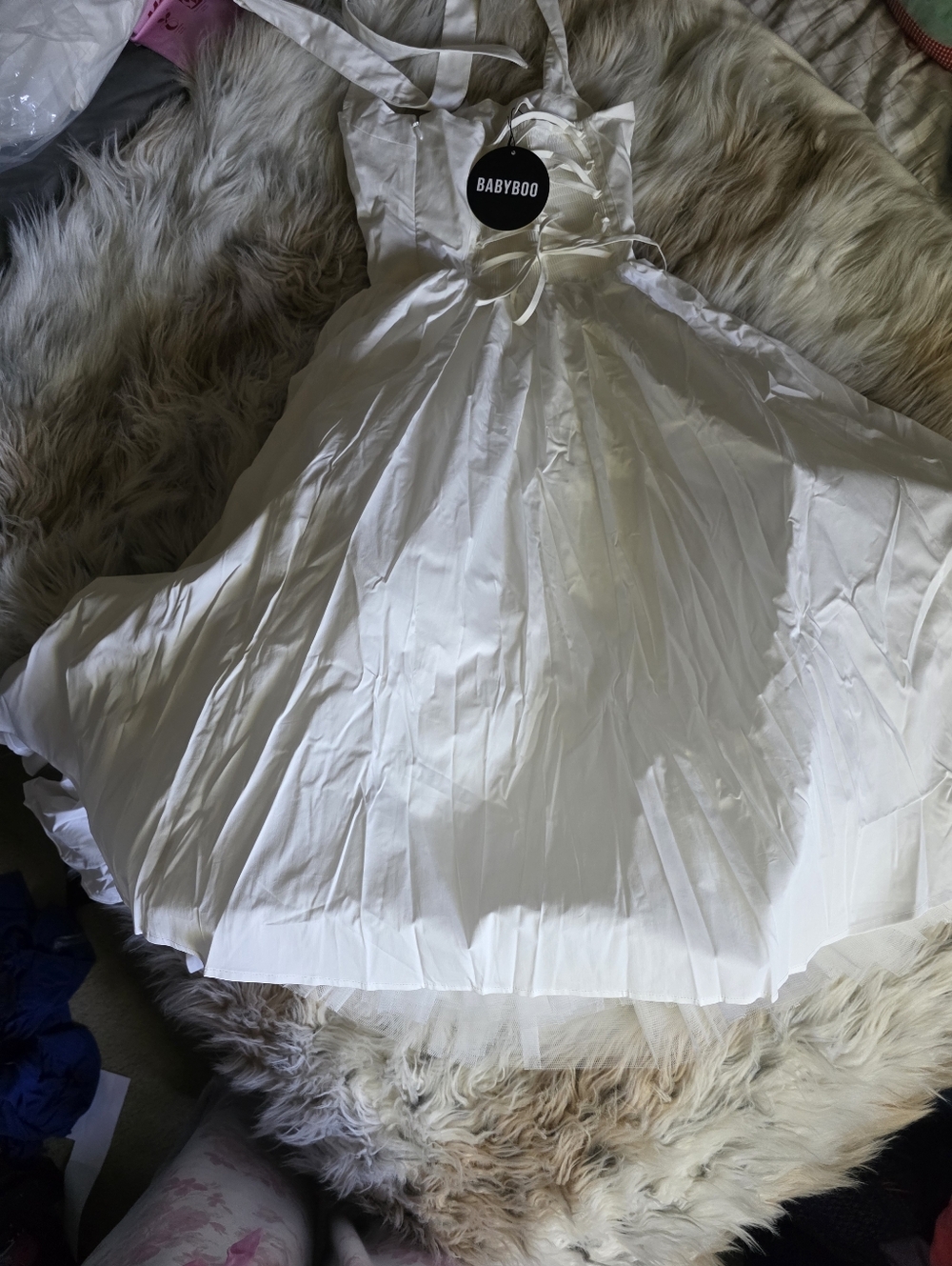 White Halter Midi Dress - Elegant Women’s Summer Dress - Picture 4 of 8